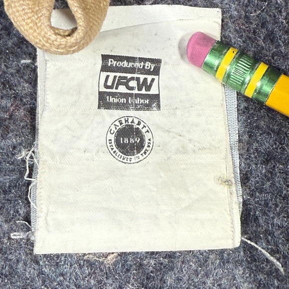 Vintage‎ Y2K Carhartt Blanket Lined Chore Coat XL C02WET Distressed Made in USA - Picture 5 of 11